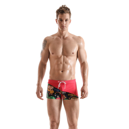 Men's Cartoon Print Color Matching Boxer Shorts - Achat en ligne | AOMshop Pink