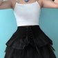 "Mini-jupe gothique avec lacets pour femmes - style punk noir"