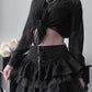 "Mini-jupe gothique avec lacets pour femmes - style punk noir"