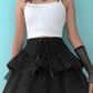 "Mini-jupe gothique avec lacets pour femmes - style punk noir"
