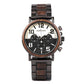 Montre chronographe pour homme en bois de marque de luxe avec bracelet en métal R25-2