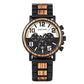 Montre chronographe pour homme en bois de marque de luxe avec bracelet en métal R25-1