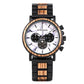 Montre chronographe pour homme en bois de marque de luxe avec bracelet en métal P09-4