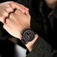 Montre chronographe pour homme en bois de marque de luxe avec bracelet en métal