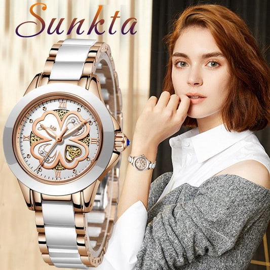 Montre femme étanche or et argent