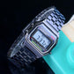 Montre numérique rétro homme/femme dorée affichage électronique Deep Gray(Black)