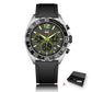 Montres pour Homme de Luxe avec Chronographe et Bracelet en Silicone Black Silver Box