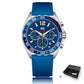 Montres pour Homme de Luxe avec Chronographe et Bracelet en Silicone Blue with Box
