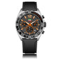 Montres pour Homme de Luxe avec Chronographe et Bracelet en Silicone Black-Orange