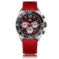 Montres pour Homme de Luxe avec Chronographe et Bracelet en Silicone Red