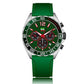 Montres pour Homme de Luxe avec Chronographe et Bracelet en Silicone Green