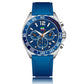 Montres pour Homme de Luxe avec Chronographe et Bracelet en Silicone Blue
