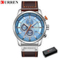 Montres pour Hommes CURREN en Cuir de Luxe avec Date et Mouvement à Quartz silver blue box