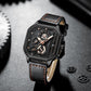 Montres pour hommes en cuir avec cadran carré