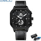 Montres pour hommes en cuir avec cadran carré BW-box