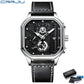 Montres pour hommes en cuir avec cadran carré SB-BOX