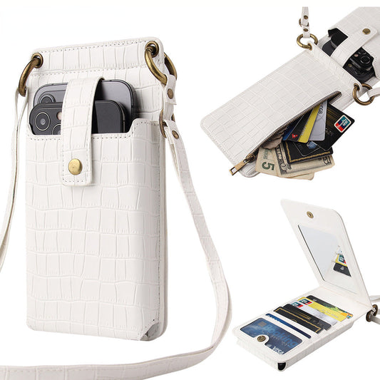 Multi-function Crossbody Bag Crocodile pour téléphone portable et porte-cartes