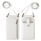 Multi-function Crossbody Bag Crocodile pour téléphone portable et porte-cartes White