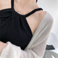 "Nouveau Sexy Outer Wear - Camisole Tricotée à Épaules Dénudées | AOMshop"