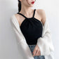 "Nouveau Sexy Outer Wear - Camisole Tricotée à Épaules Dénudées | AOMshop"