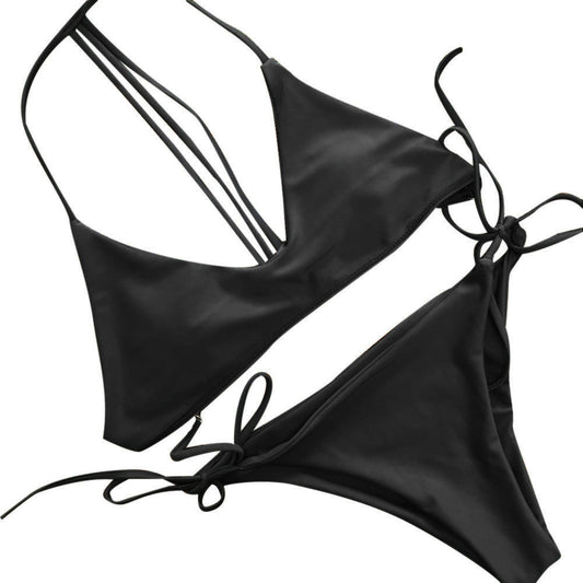 Nouveau maillot de bain deux pièces pour femmes en couleur unie - AOMshop
