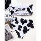 Nouveau style bikini imprimé vache avec poitrine enveloppée