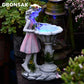 Nouvelle sculpture de fée fleur en résine avec panneau solaire pour décoration de jardin
