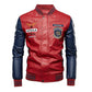 Nouvelle veste en cuir pour homme avec broderie Red DDT45