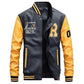Nouvelle veste en cuir pour homme avec broderie