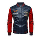 Nouvelle veste en cuir pour homme avec broderie Dark Blue DDT45