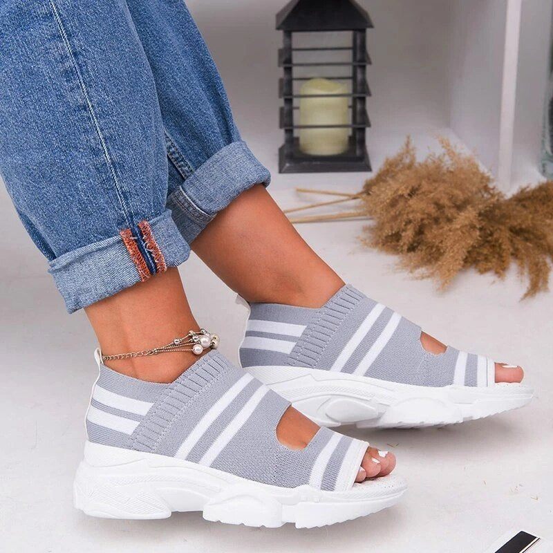 Nouvelles Sandales Femme 2022 à Talons Hauts et Plateforme pour l'Été - AOMshop grey