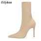 Nouvelles bottines stretch pour femmes à talons hauts et pointus
