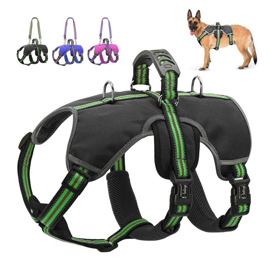 Nylon Reflective Large Dog Harness Vest Leash - Pour les chiens de taille moyenne et grande
