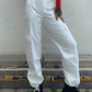 Pantalon cargo taille haute White