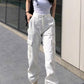 Pantalon cargo taille haute