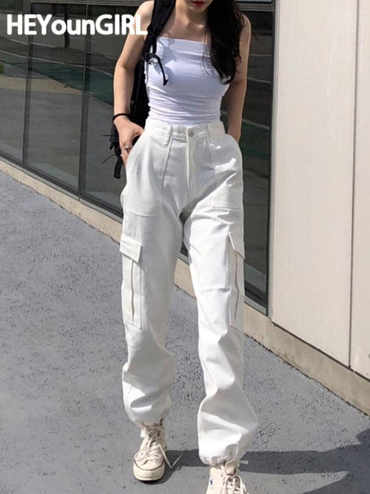 Pantalon cargo taille haute
