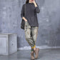 Pantalon en denim déchiré à taille élastique pour femme