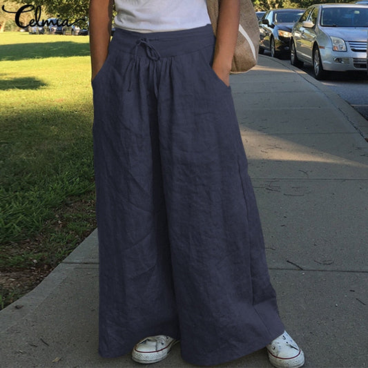 Pantalon large taille haute vintage pour femme Celmia 2023