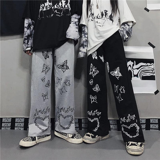 "Pantalon vintage à jambe large pour femmes -
