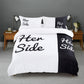 "Parure De Lit Cat Side Noir Et Blanc"