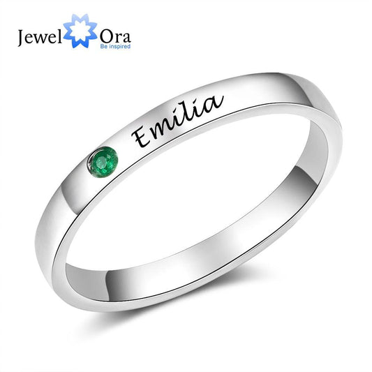 "Personnalisez votre bague de nom avec pierre de naissance