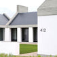 "Plaque d'adresse flottante noire pour maison, chiffres modernes de 15cm"