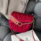 Achetez le sac Saddle Pleated Small Fragrance Style Diamond Ins One Shoulder Messenger Bag sur AOMshop