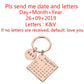 Porte-clés calendrier personnalisé sculpté à la main MP04PJ01-RSY5-DZ082