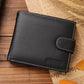 "Portefeuille homme en cuir véritable - Portefeuille en cuir de vache noir premium" Black 1