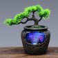Pot de fleurs créatif avec cascade d'eau et LED