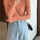 Pull-col rond-Basic B en tricot-pour femme Pink One Size