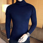 Pulls à col roulé pour hommes Blue-1