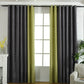 "Rideaux chenille solides et opaques pour salon et chambre - AOMshop" Black