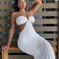 Robe Maxi Élégante et Sexy pour Club et Soirée white